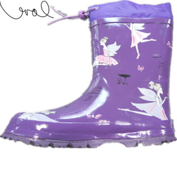 Botas de media pantorrilla de lluvia de moda Purple Girls (66940)